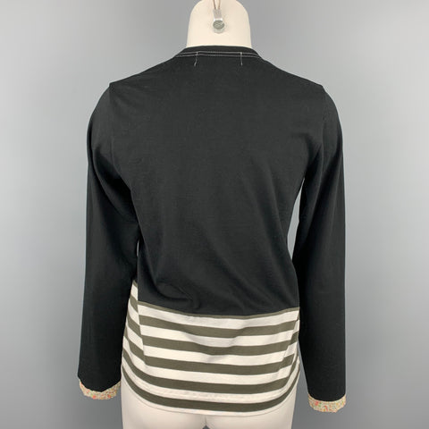COMME des GARCONS TRICOT Taille S Cardigan boutonné en coton noir