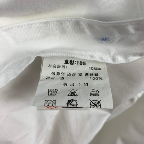 LANVIN Size L White Cotton Short Sleeve Shirt