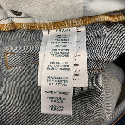 FRAME Size 28 Dark blue Washed Cotton Blend Slim Jeans