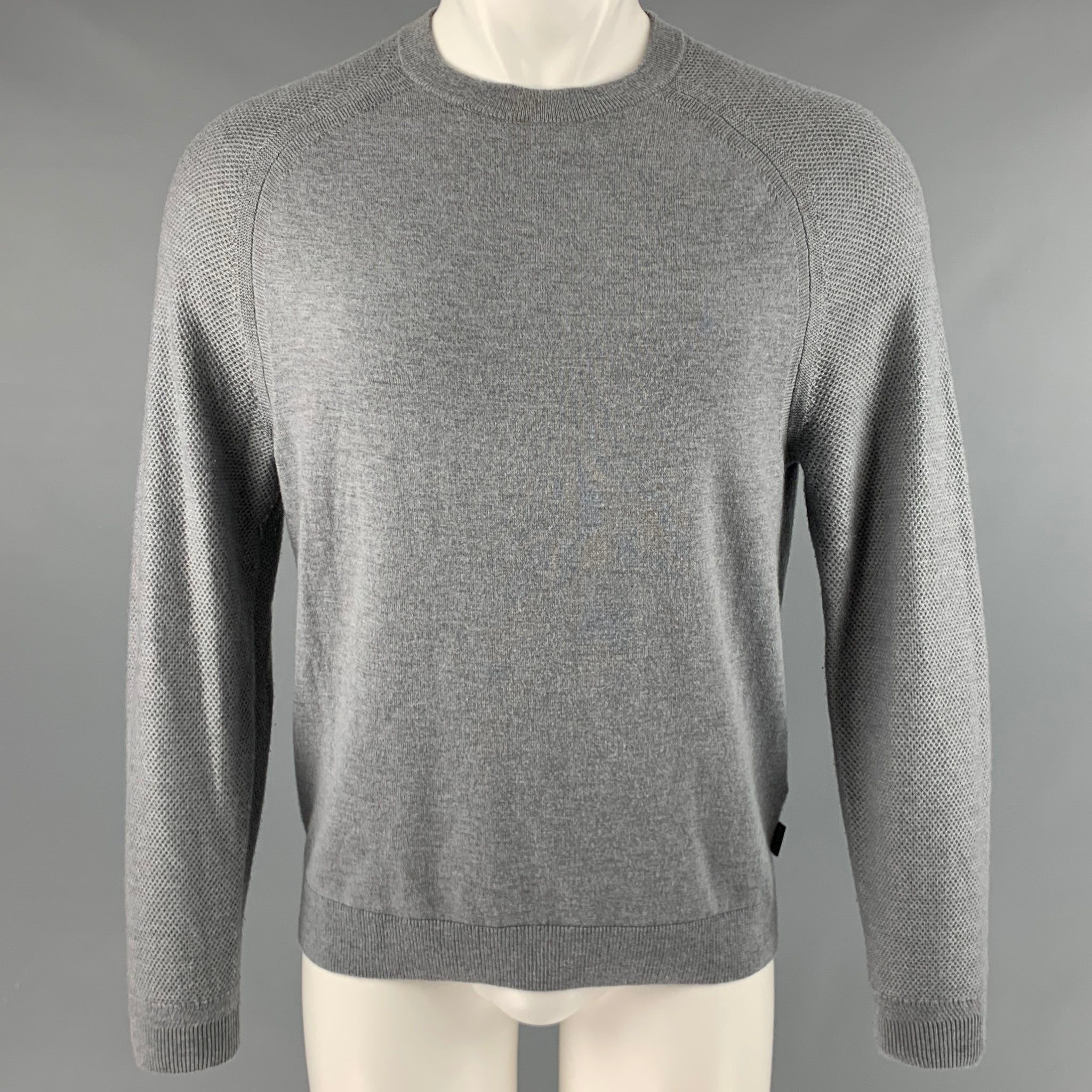 TED BAKER Size M Grey Polyester Blend Crew Neck Pullover Sui