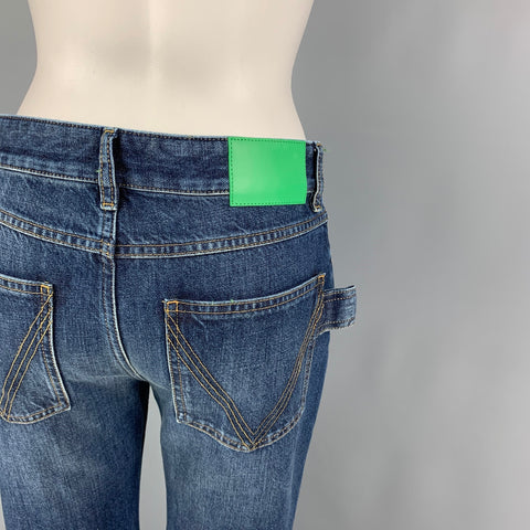 BOTTEGA VENETA Size 0 Blue Cotton Bell Bottom Jeans