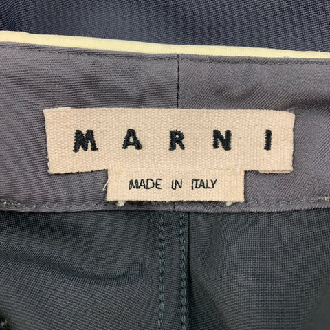 MARNI Size 32 Dark Gray & Beige Polyamide / Cotton Casual Pants