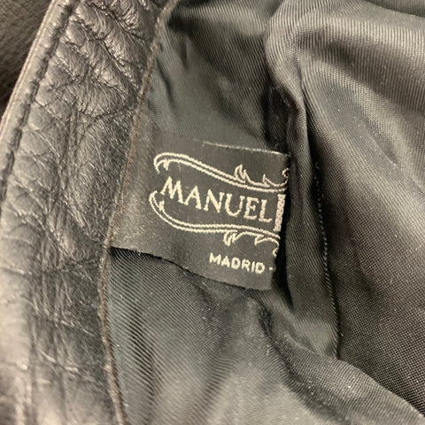 MANUEL HERRERO Size S Black Leather Pencil Skirt