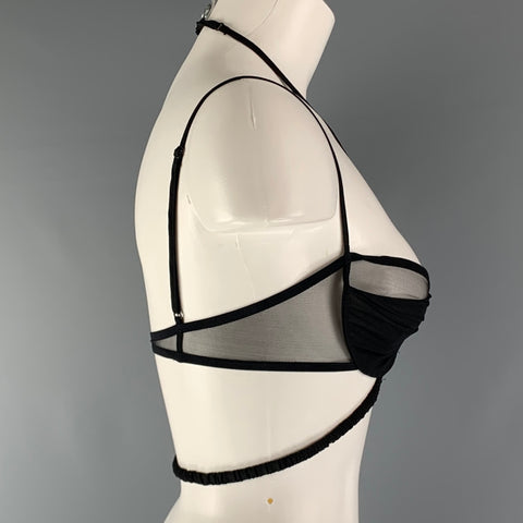 NENSI DOJAKA Size XS Black Silk Lyocell Bralette Casual Top