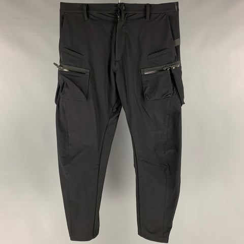 ACRONYM Size L Black Solid Polyamide Elastane Cargo Casual Pants