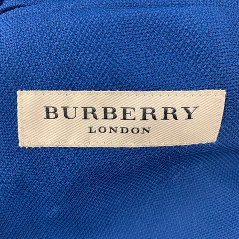 BURBERRY LONDON Size 36 Royal Blue Woven Wool Mohair Sport Coat