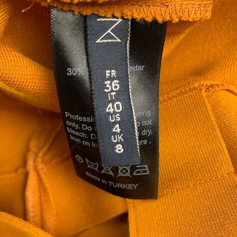 ZEYNEP ARCAY Taille 4 Robe de cocktail en viscose stretch moutarde avec fente latérale