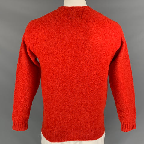 HARLEY Size L Red Knitted Wool Crew-Neck Sweater