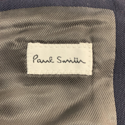 PAUL SMITH Size 40 Navy Wool / Viscose Blend Notch Lapel Upside Down Sport Coat