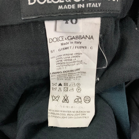 DOLCE & GABBANA Size 30 Black Wool Zip Fly Dress Pants