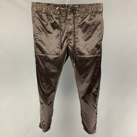 DIOR by Kim Jones Size L Grey Gunmetal Polyamide Drawstring Casual Pants
