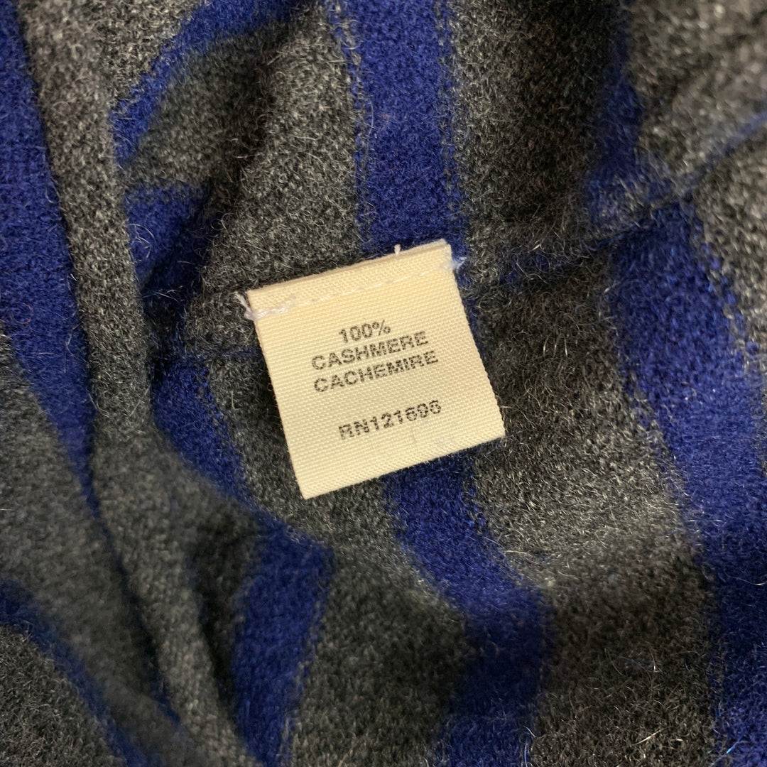 DEMYLEE Taille S Robe en cachemire à rayures tricotées gris et bleu marine