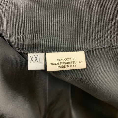 ANDREA CAMMAROSANO Size XL Black & White Jacquard Cotton Sport Coat