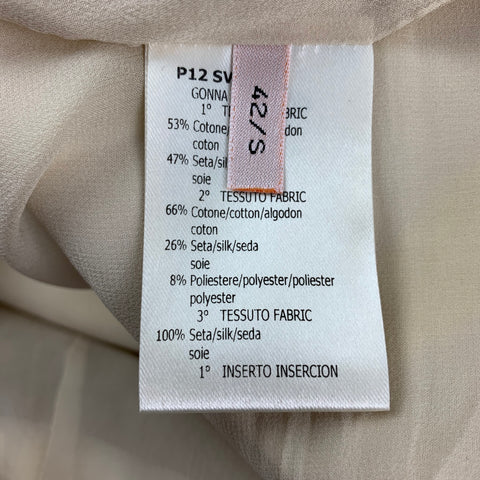 GIAMBATTISTA VALLI Size 6 Beige Gold Zebra Print Cotton Blend Skirt