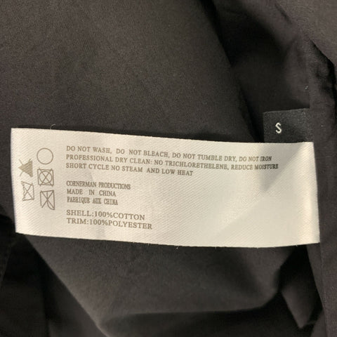 STAMPD Size S Black Mixed Fabrics Cotton Hidden Placket Long Sleeve Shirt