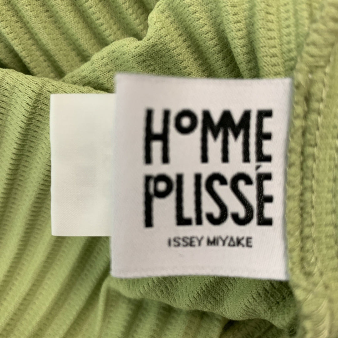 ISSEY MIYAKE HOMME PLISSE Taille M Vert Chartreuse Plissé Polyester Pull à capuche