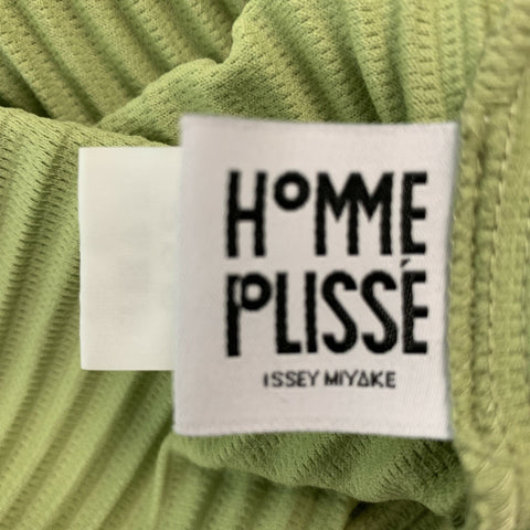 ISSEY MIYAKE HOMME PLISSE Size M Green Chartreuse Pleated Polyester Hooded Pullover