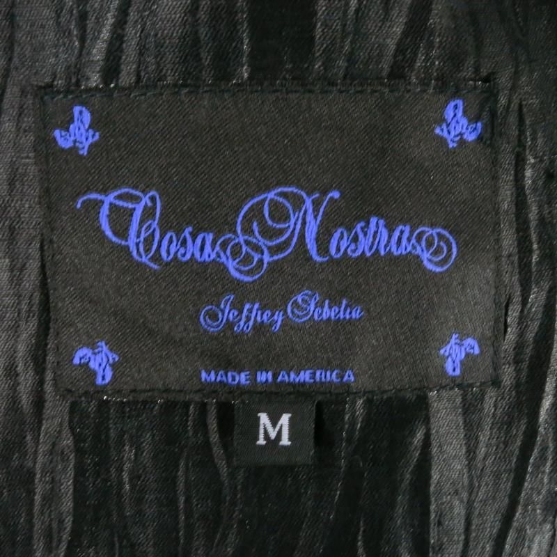 COSA NOSTRA by Jeffrey Sebelia Size M Black Textured Silk Blend Jacket & Dress Set