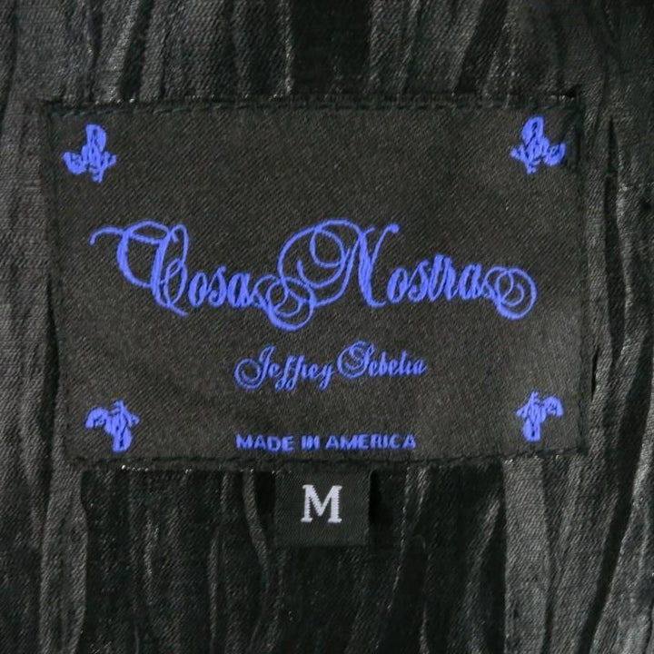 COSA NOSTRA by Jeffrey Sebelia Size M Black Textured Silk Blend Jacket & Dress Set