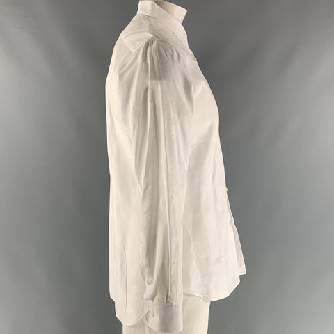 PAUL SMITH Camisa de manga larga con botones de algodón texturizado blanco talla XL