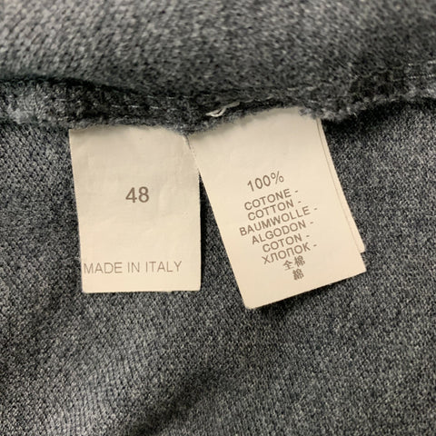 BRUNELLO CUCINELLI Size M Grey Solid Cotton Short Sleeve Polo Shirt