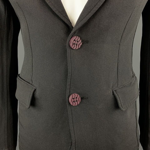 COMME des GARCONS HOMME PLUS Size L Black Polyester Purple Buttons Jacket