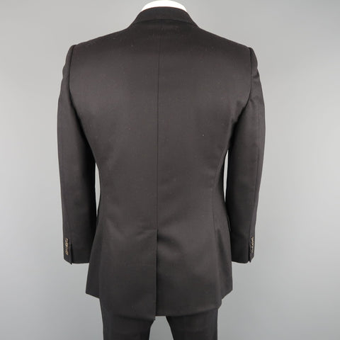 YVES SAINT LAURENT Rive Gauche 42 Regular Black Wool Felt Notch Lapel Suit