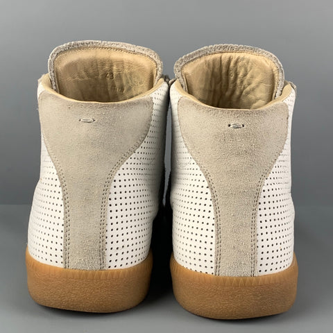 MAISON MARGIELA Size 10 White Natural Perforated Leather REPLICA Sneakers