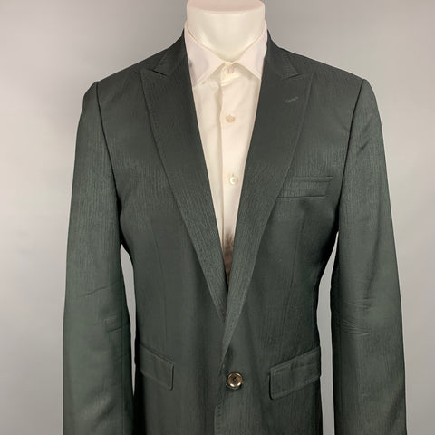 DOLCE & GABBANA Size 42 Black Wool / Viscose Blend Sport Coat