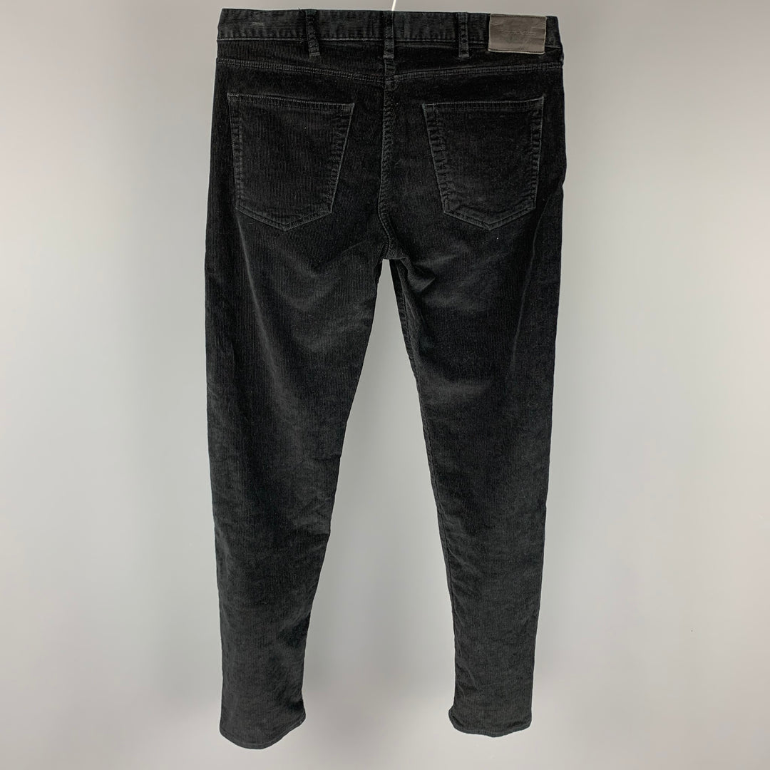 PS by PAUL SMITH Talla 32 Pantalones casuales con corte jean de algodón de pana negro