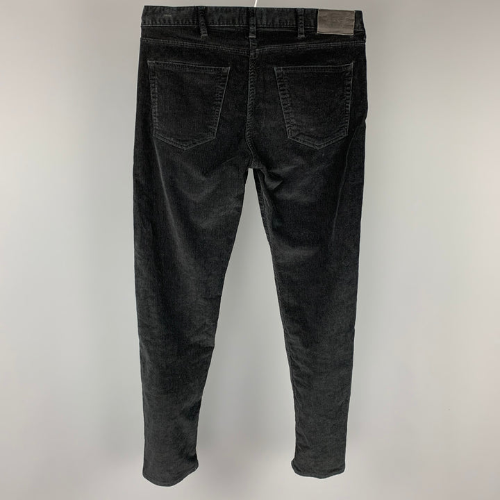 PS by PAUL SMITH Talla 32 Pantalones casuales con corte jean de algodón de pana negro