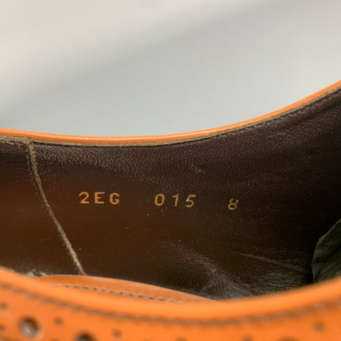 PRADA Size 9 Tan Perforated Leather Platform Lace Up Shoes