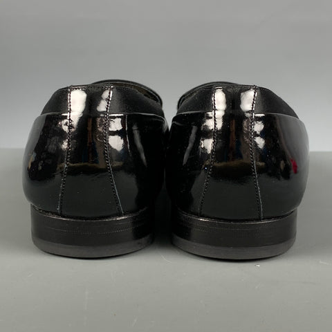 MEZLAN Size 8.5 Black Patent Leather Tuxedo Loafers