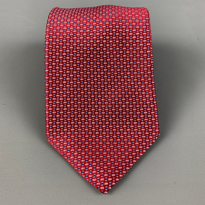 BRIONI Red & Blue Nailhead Silk Tie