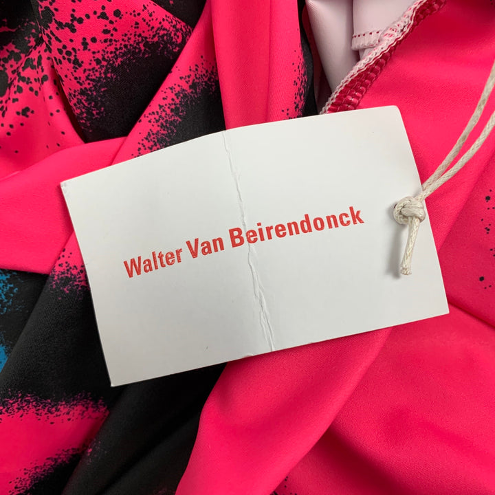 WALTER VAN BEIRENDONCK SS22 Size L Pink Graphic Nylon Jersey Bike Top