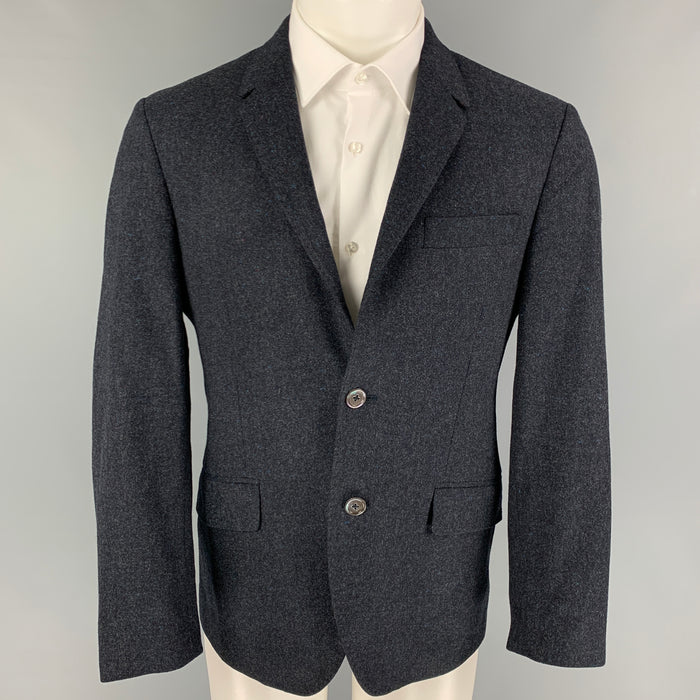 PAUL SMITH The Abbey Size 40 Regular Navy Heather Wool Cashmere Sport Coat