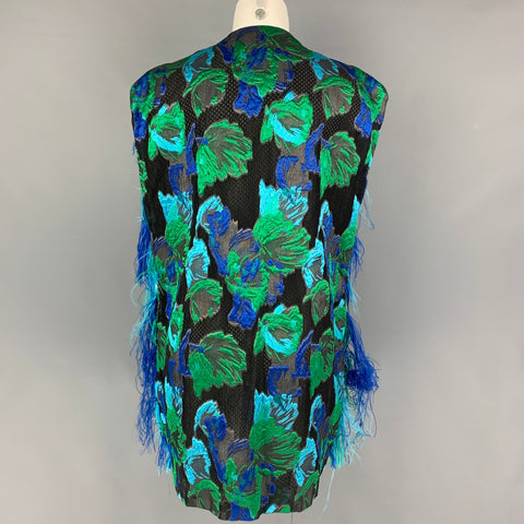 GIANLUCA CAPANNOLO Size 6 Blue Green Polyester Blend Vest