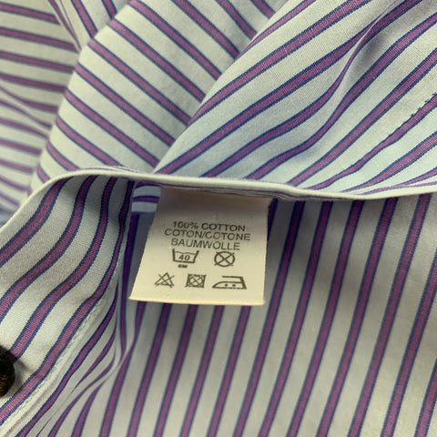 PAUL SMITH Size S Blue & Purple Stripe Cotton Button Down Long Sleeve Shirt