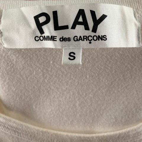 COMME des GARCONS Size S White Black Hearts Short Sleeve Shirt