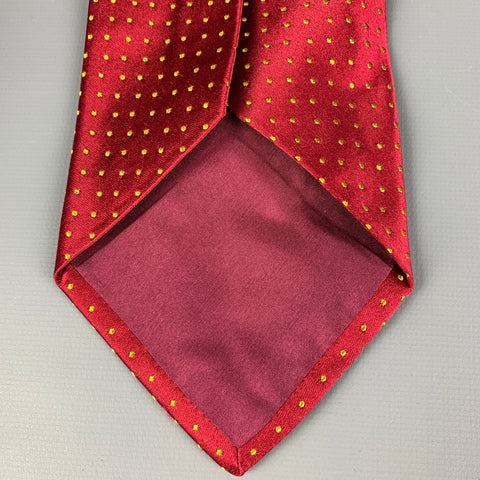 CHARVET Red Yellow Dots Silk Tie
