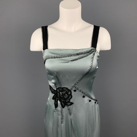 ALBERTA FERRETTI Taille 2 Robe droite en soie embellie en écume de mer