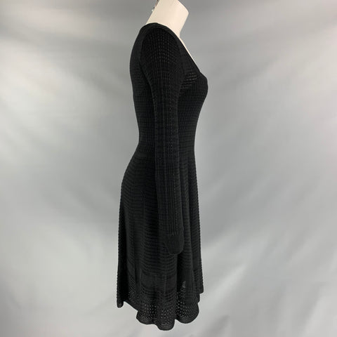 M MISSONI Size 8 Black Wool Blend Knitted Dress