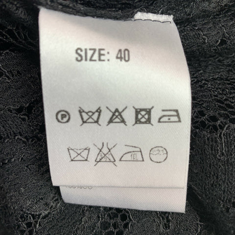 FRANCESCO SCOGNAMIGLIO Taille 4 Chemise boutonnée en dentelle en polyester noir