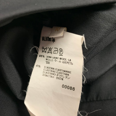 VALENTINO Size 10 Black Wool Pencil Skirt