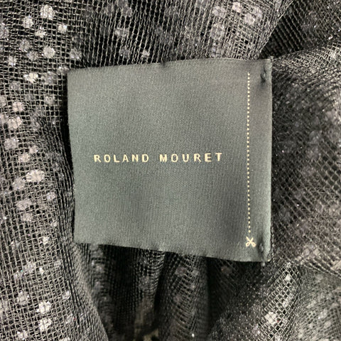 ROLAND MOURET Taille 10 Chemise boutonnée en dentelle mélangée de viscose noire