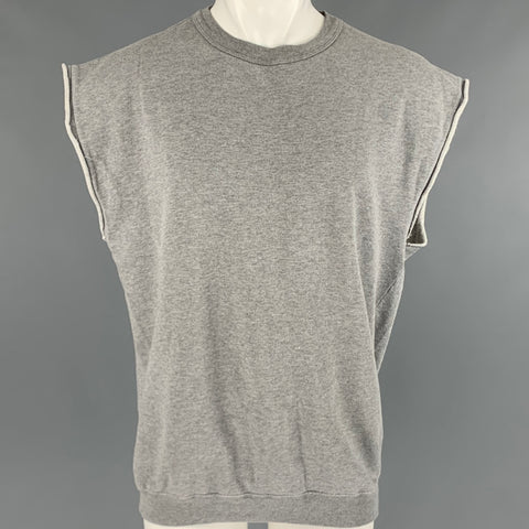 DRIES VAN NOTEN Size S Grey Cotton Sleeveless Sweatshirt