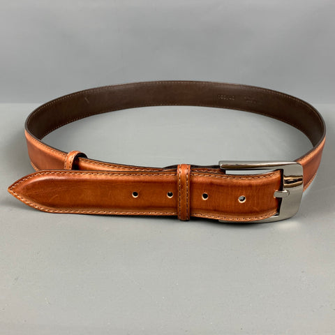 VINTAGE Taille 34 Ceinture en cuir marron beige