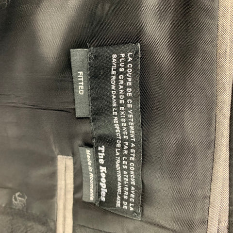 THE KOOPLES Size 40 Grey Black Wool Shawl Collar Suit