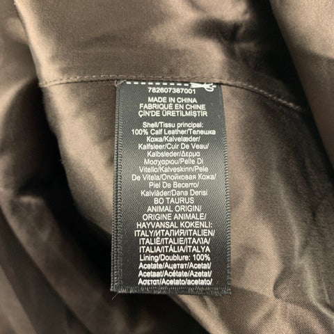 RRL by RALPH LAUREN Size XL Brown Leather Double Breasted Peacoat