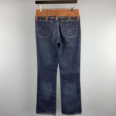 LEVI'S Size 30 Indigo Solid Cotton Button Fly Jeans